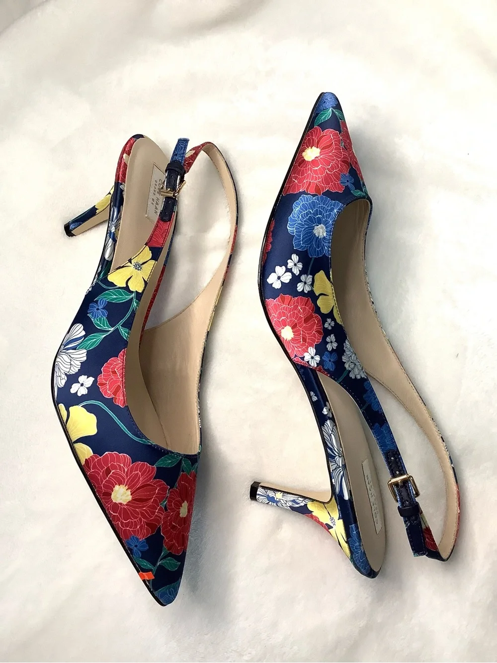 Cole Haan Sz 11B Vesta Floral Slingback Heels, Pumps ~ New Without Box